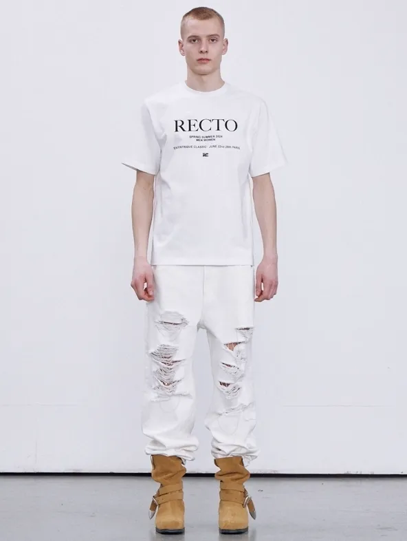 RECTO  |Street Style Cotton Logo T-Shirts