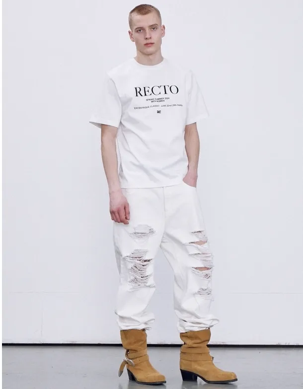 RECTO  |Street Style Cotton Logo T-Shirts