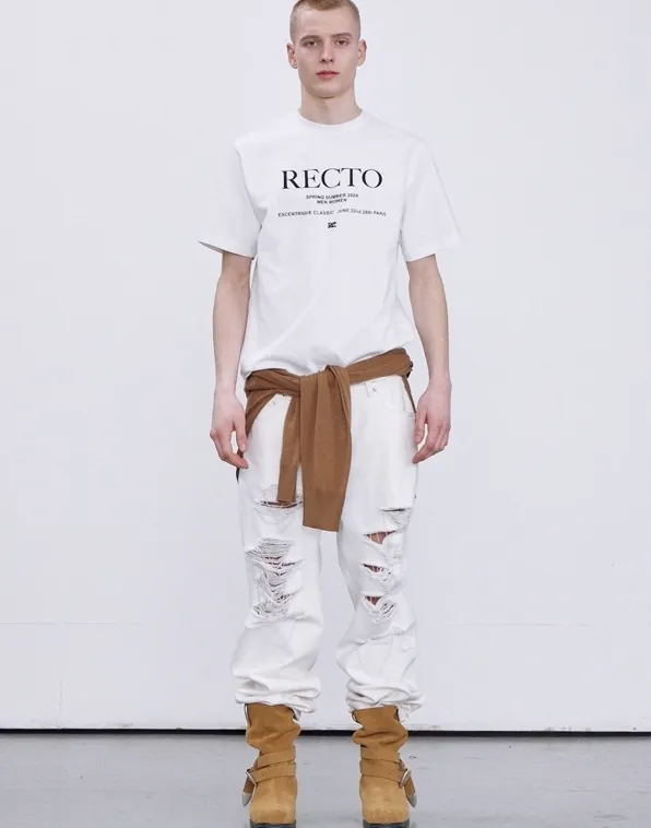 RECTO  |Street Style Cotton Logo T-Shirts