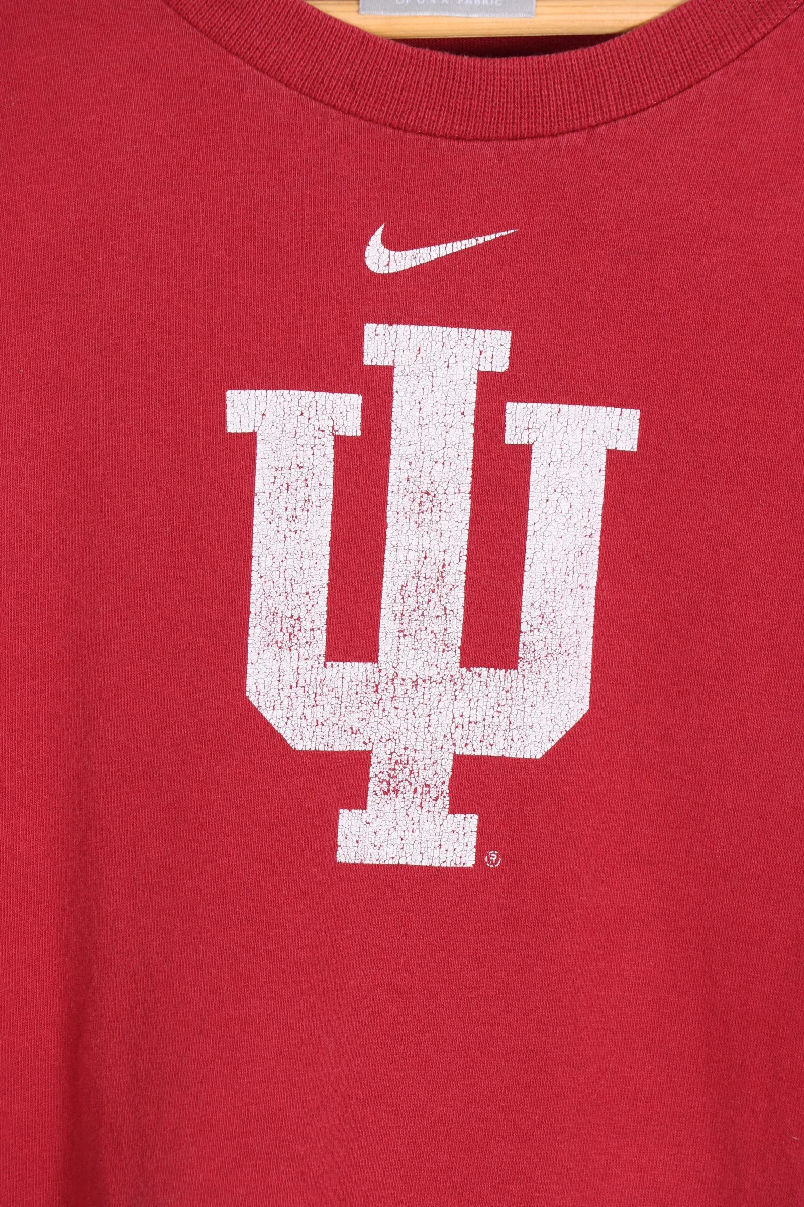 Red NIKE Centre Swoosh Indiana University Logo Tee (M)