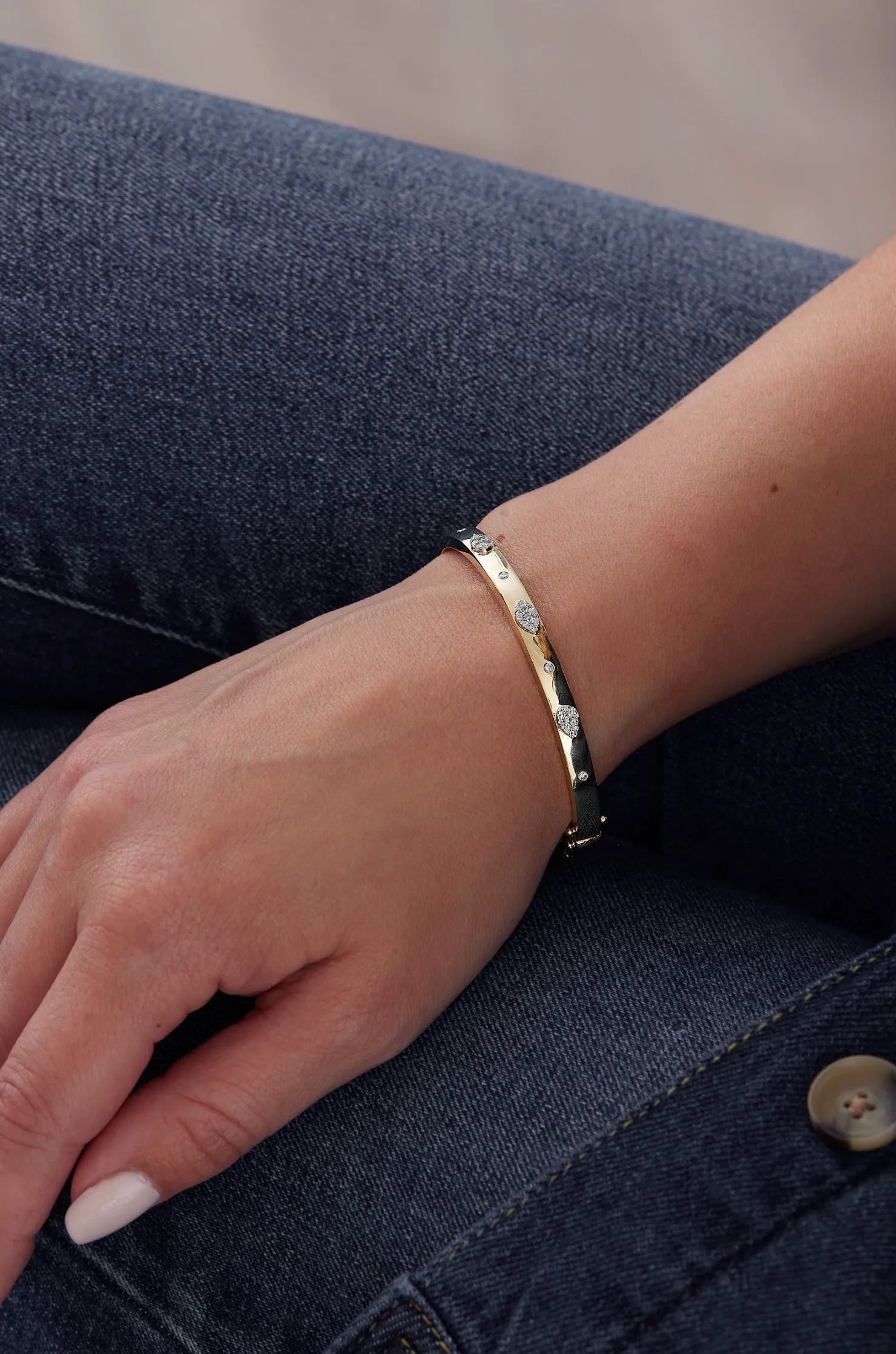 Reverie Marquise & Pear Cuff Bangle