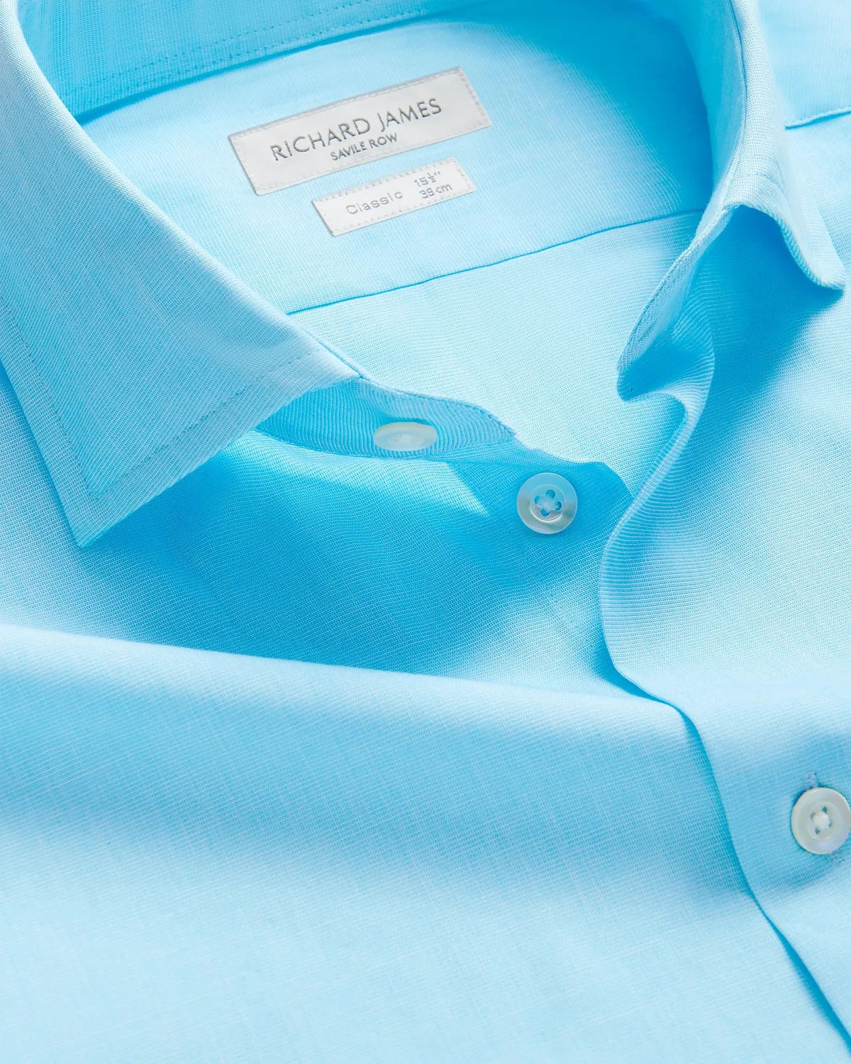 Richard James Poplin Shirt Aqua