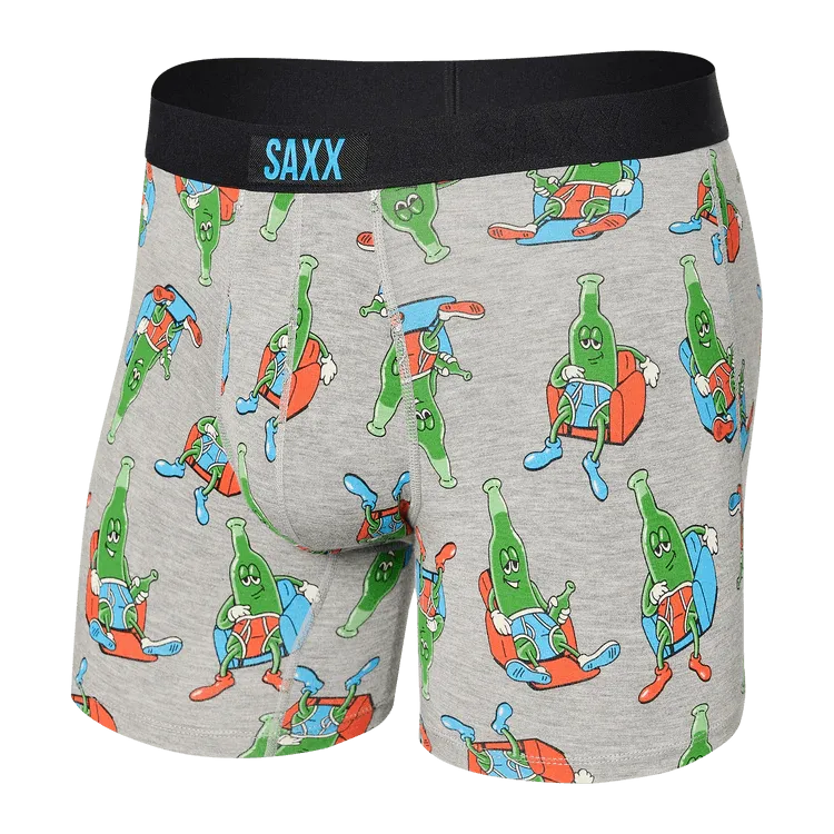 SAXX Men's Vibe Boxer Brief Underwear - Pants Drunk Grey Heather