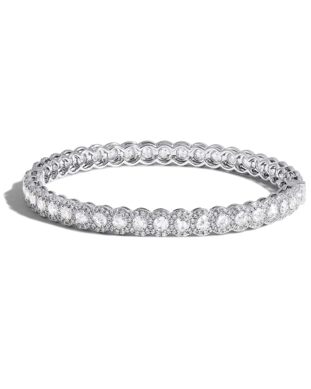 Scallop Oval Diamond Bangle