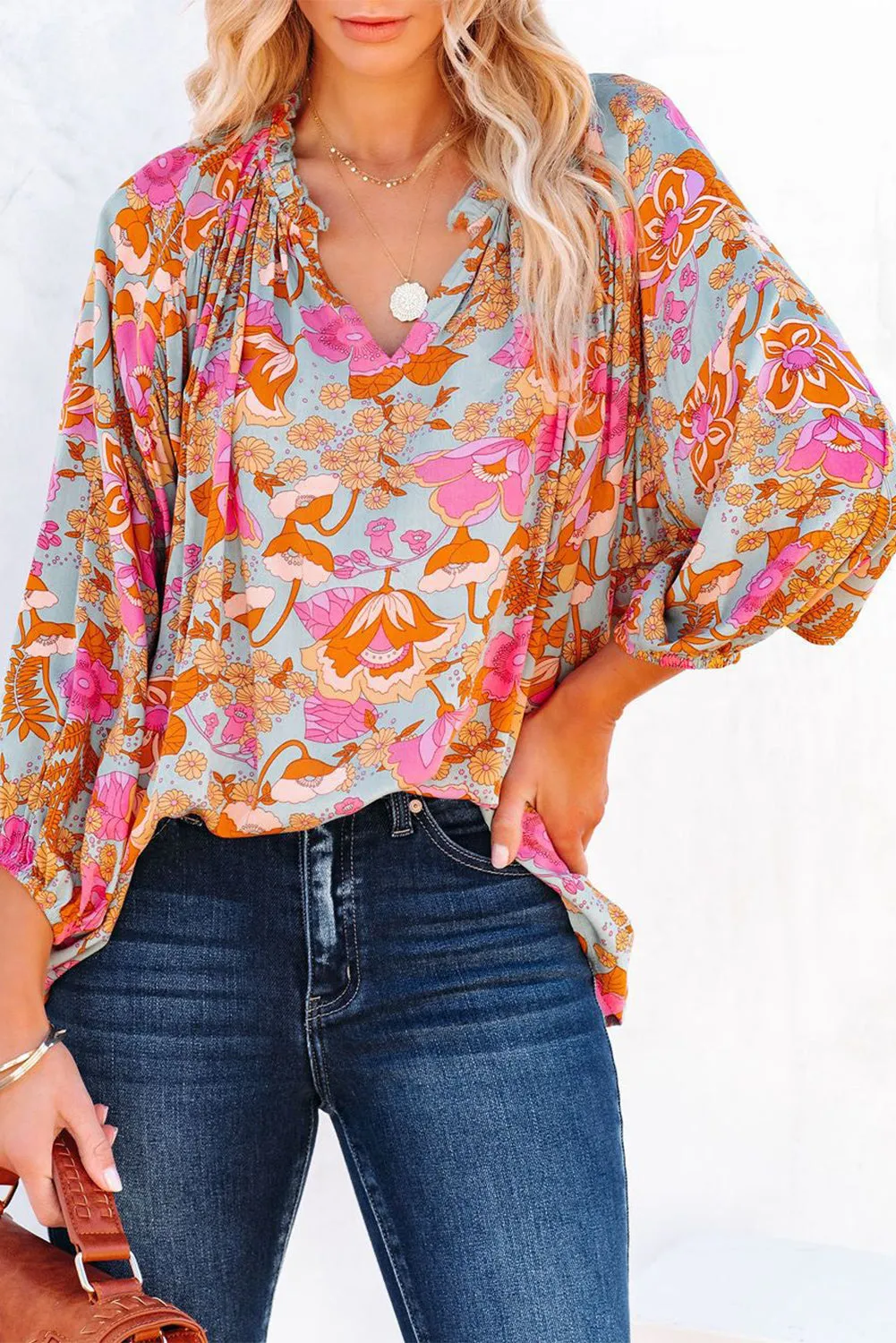 Sky Floral Blouse