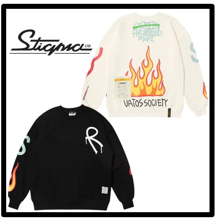 STIGMA  |Street Style Logo Sweatshirts