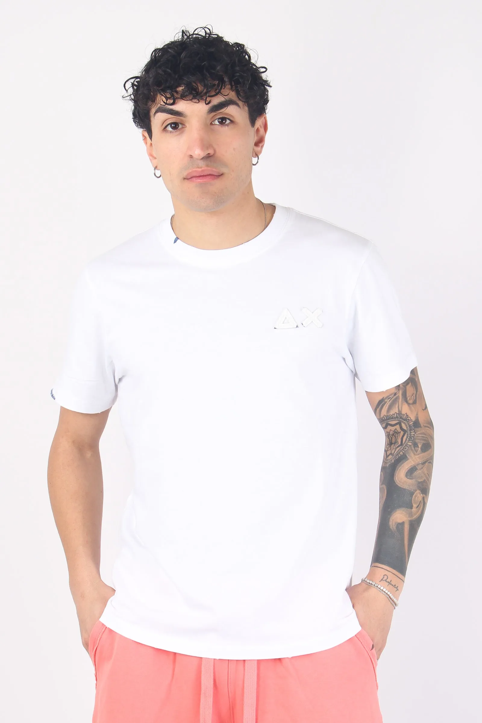 T-shirt Logo Rilievo Bianco