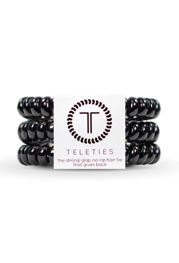 TELETIES Small Hair Ties - Jet Black