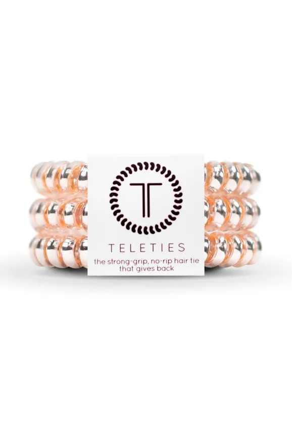 TELETIES Small Hair Ties - Millenial Pink