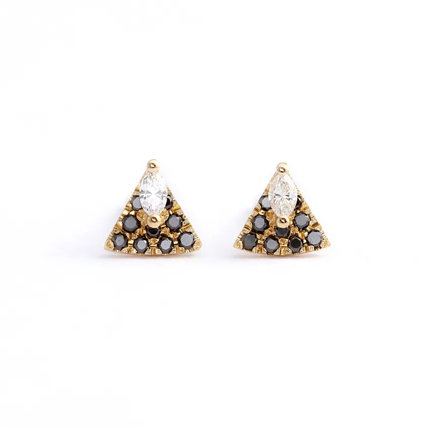 Tiny Diamond Studs - Art Deco Earrings