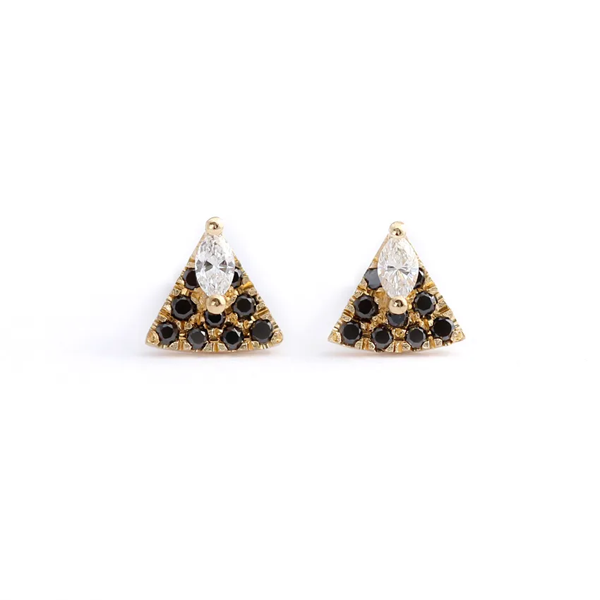 Tiny Diamond Studs - Art Deco Earrings