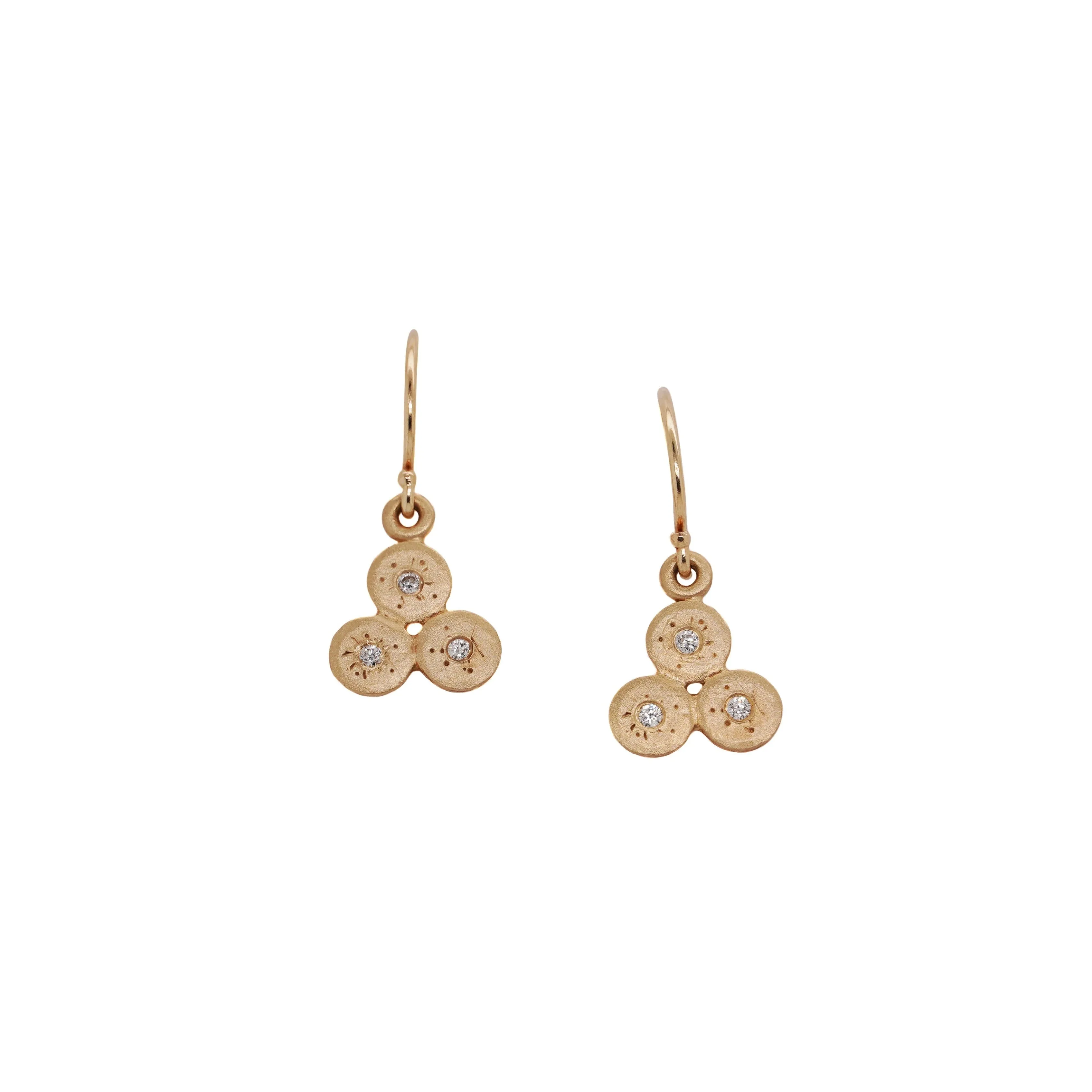 Triple Treasure Coin Diamond Earrings