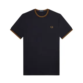 TSHIRT TWIN TIPPED Uomo Navy Caramello