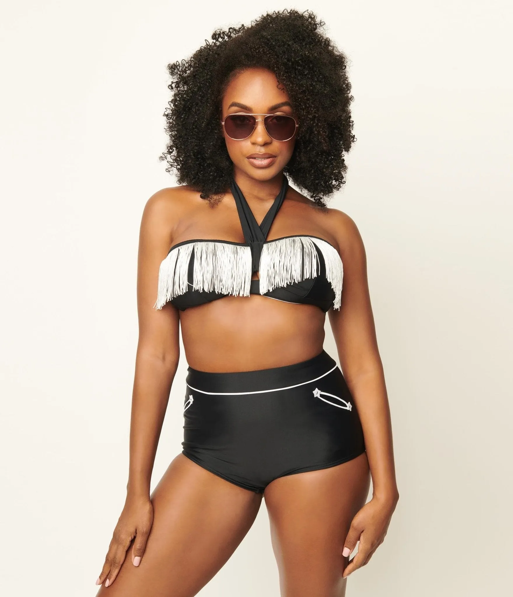 Unique Vintage Black Western Star Mrs Cooper Swim Bottom