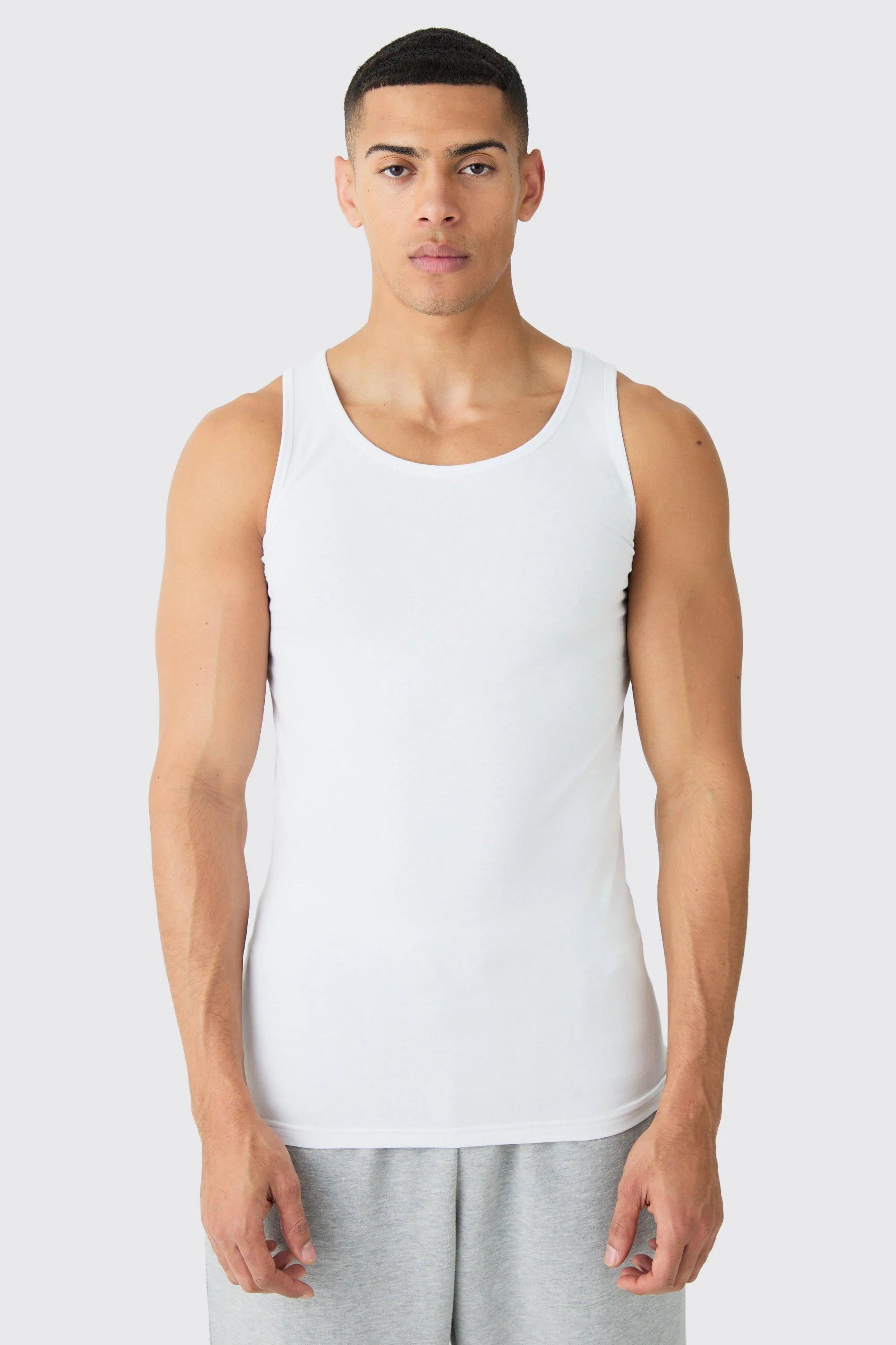 Vests | Basic Muscle Fit Vest | boohooMAN