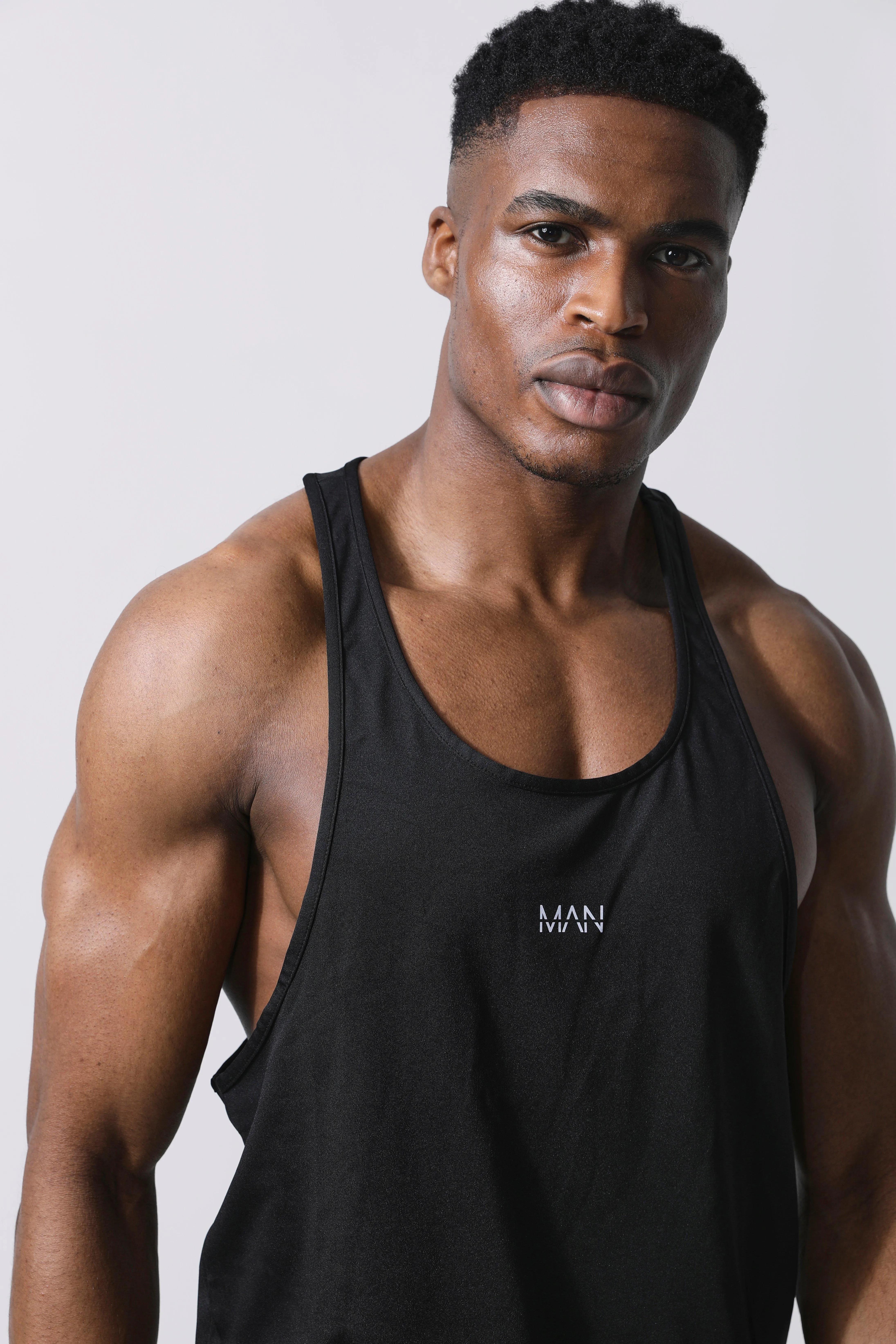 Vests | Man Active 2 Pack Regular Fit Stringer Vests | boohooMAN