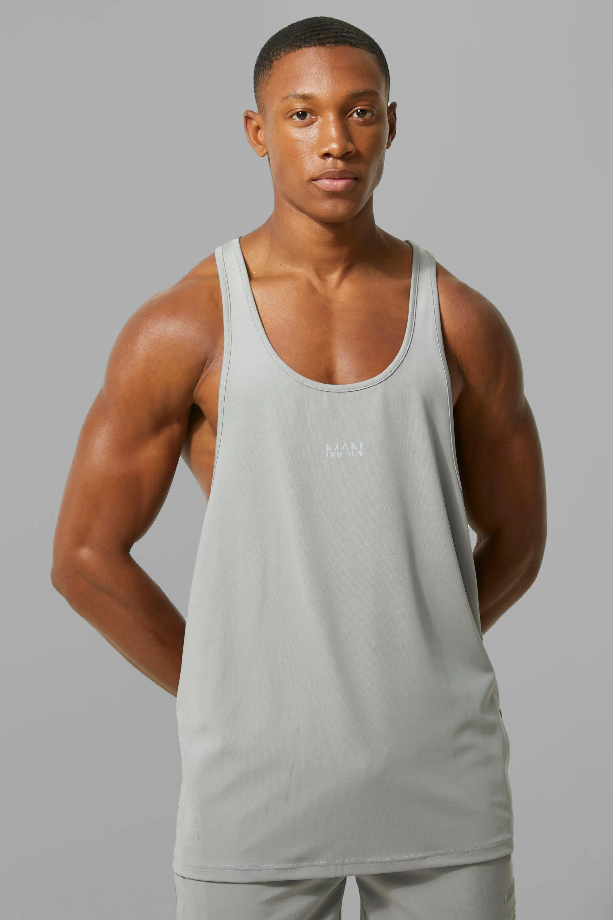 Vests | Man Active 2 Pack Regular Fit Stringer Vests | boohooMAN