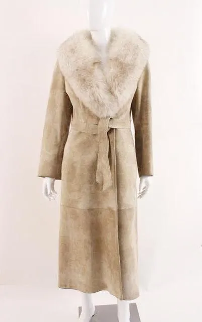 Vintage 70's BONWIT TELLER Leather & Fox Fur Coat