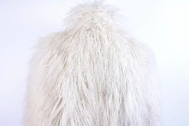 Vintage 70's White Mongolian Lamb Fur Coat