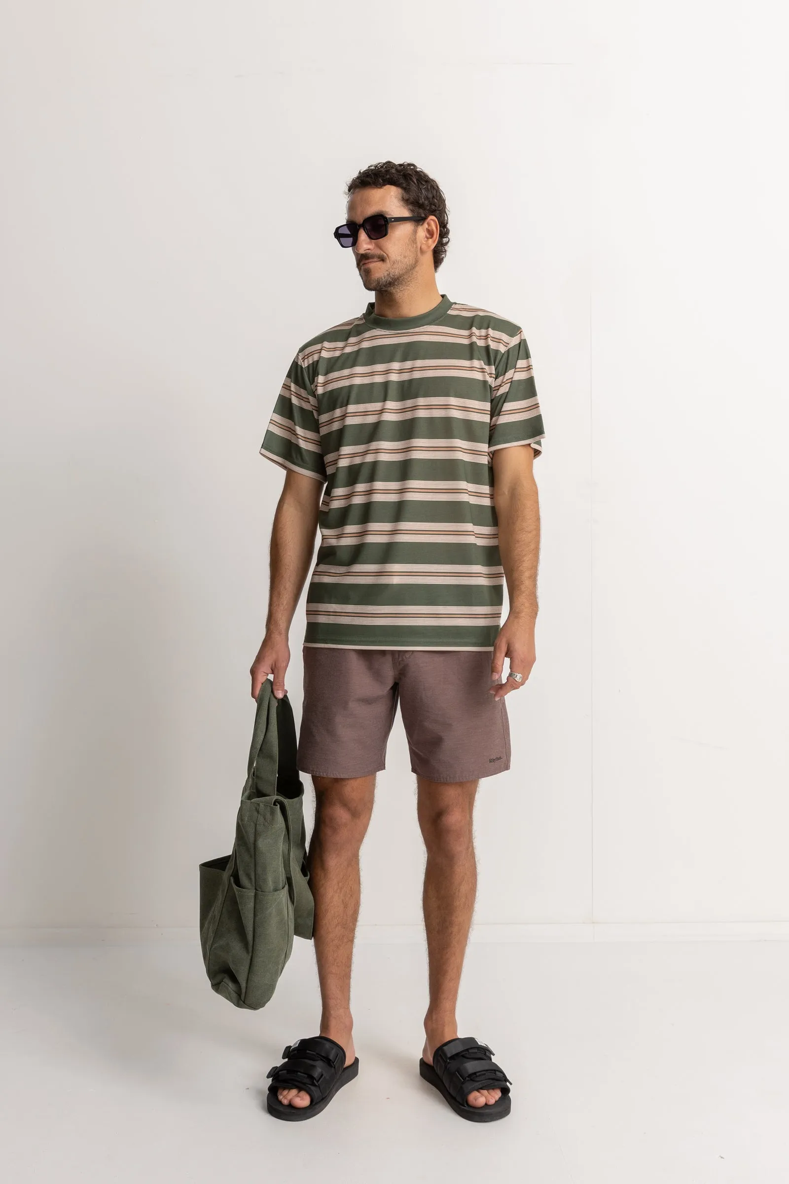 Vintage Stripe Ss T Shirt Olive