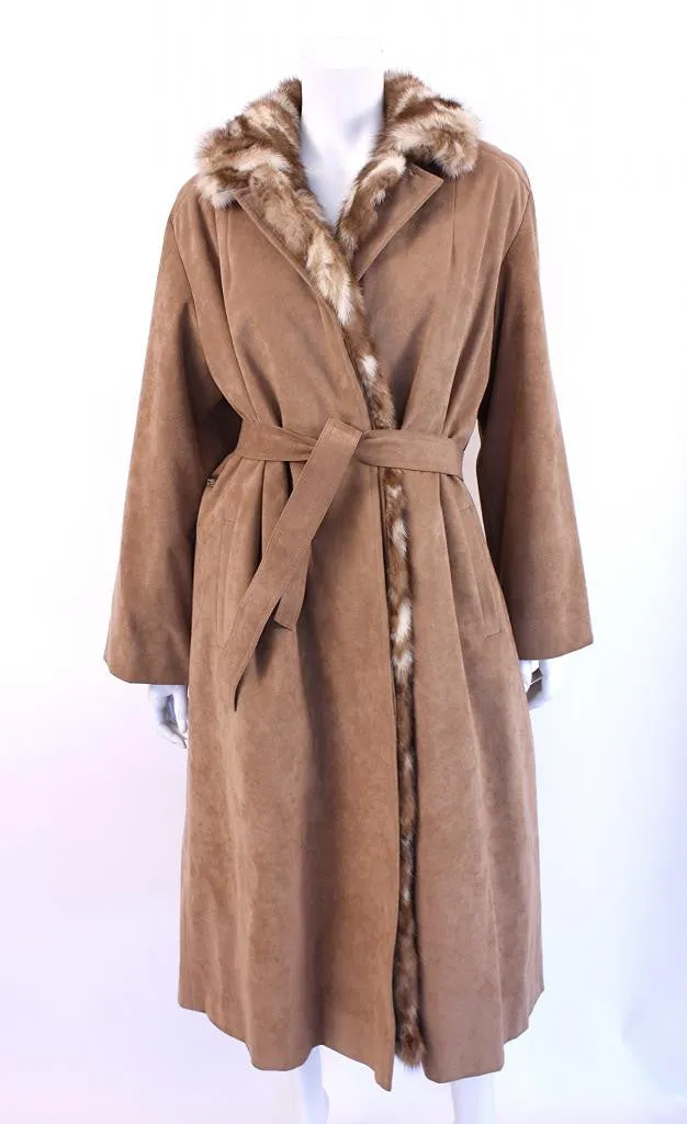 Vintage Ultra Suede & Mink Fur Coat