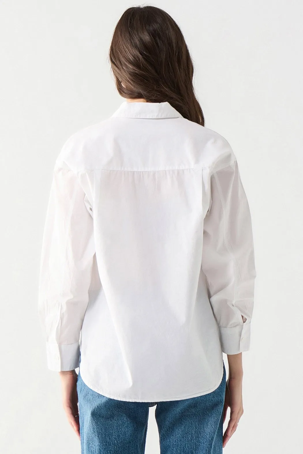 White Poplin Button Up