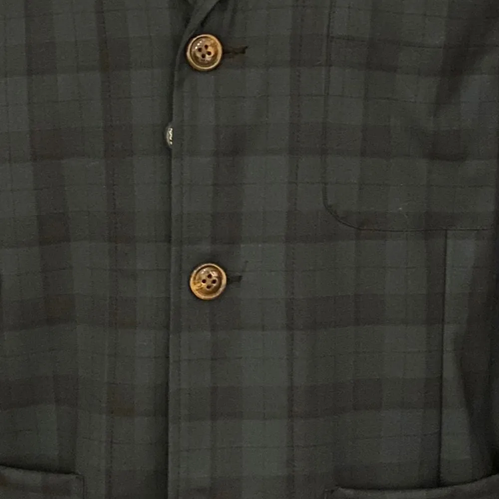 Wool Blazer Shirt Jacket in Green Plaid by Viyella