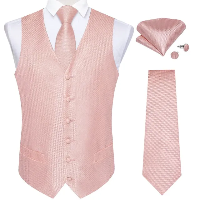 Xituodai Vests For Men Slim Fit Mens Wedding Suit Vest Casual Sleeveless Formal Business Male Waistcoat Hanky Necktie Bow Tie Se