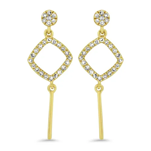 Yellow Gold Diamond Earrings