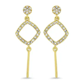 Yellow Gold Diamond Earrings